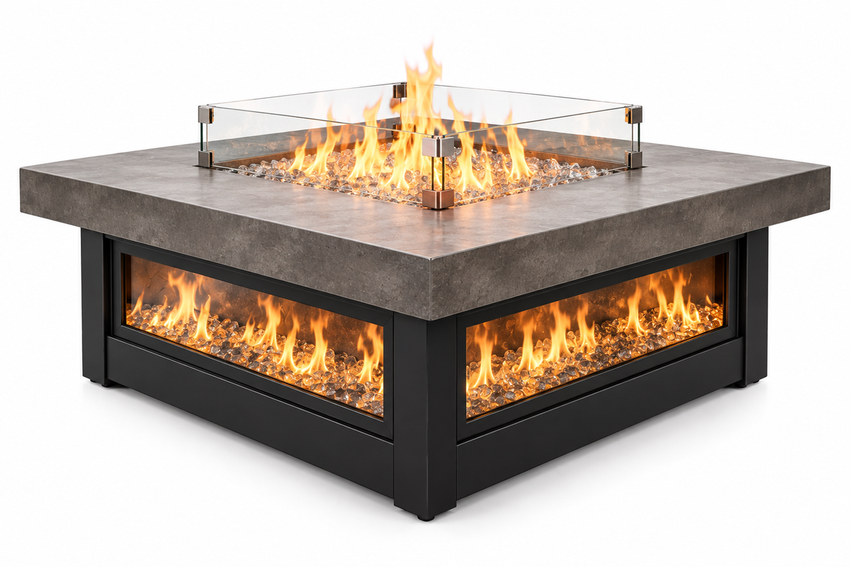 Velmora 42" Four-Sided Electric Fire Pit Table
